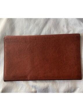 Vintage Banana Republic Brown Leather Long Checkbook Wallet ID Holder